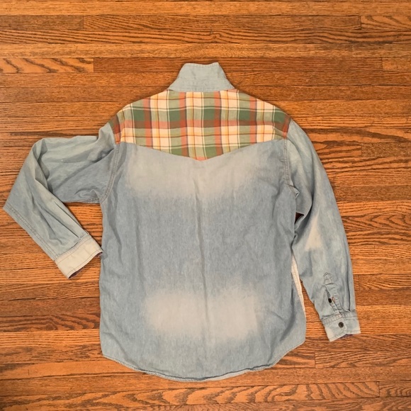 Isabel Marant Étoile denim shirt w plaid detail - Picture 2 of 4